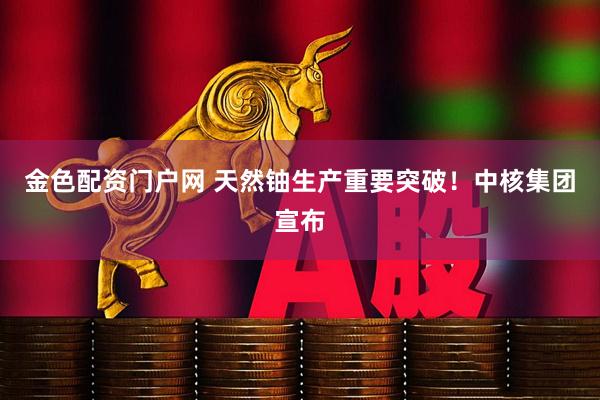 金色配资门户网 天然铀生产重要突破！中核集团宣布